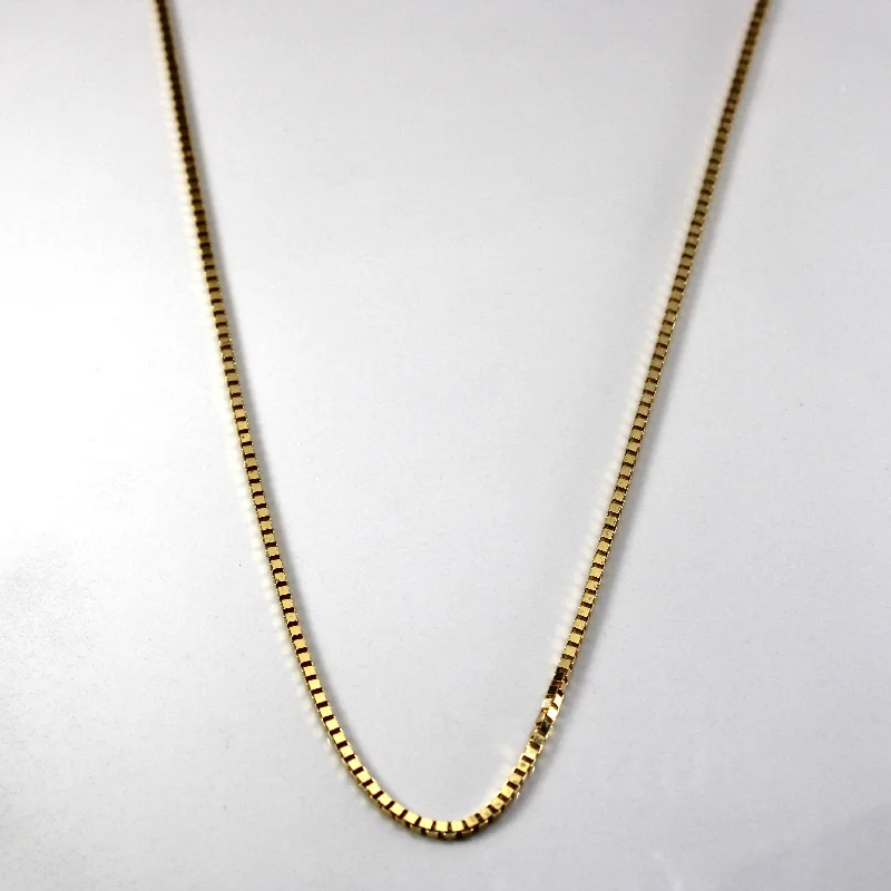 18k Yellow Gold Box Chain | 20"|