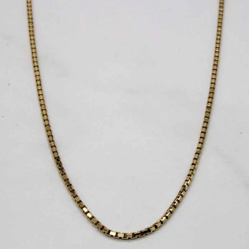 18k Yellow Gold Box Link Chain | 22" |