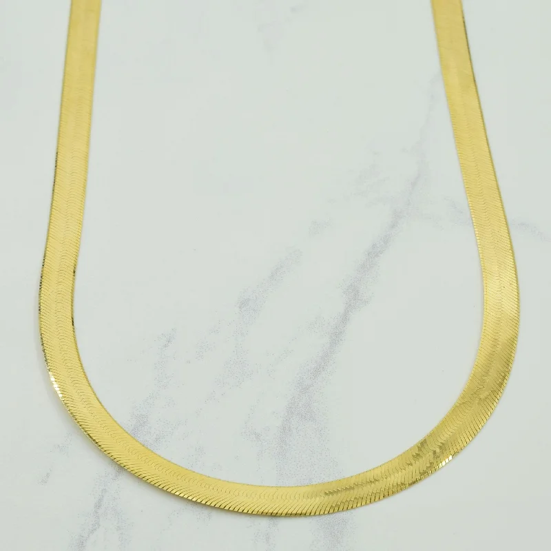 18k Yellow Gold Herringbone Chain | 17.75" |