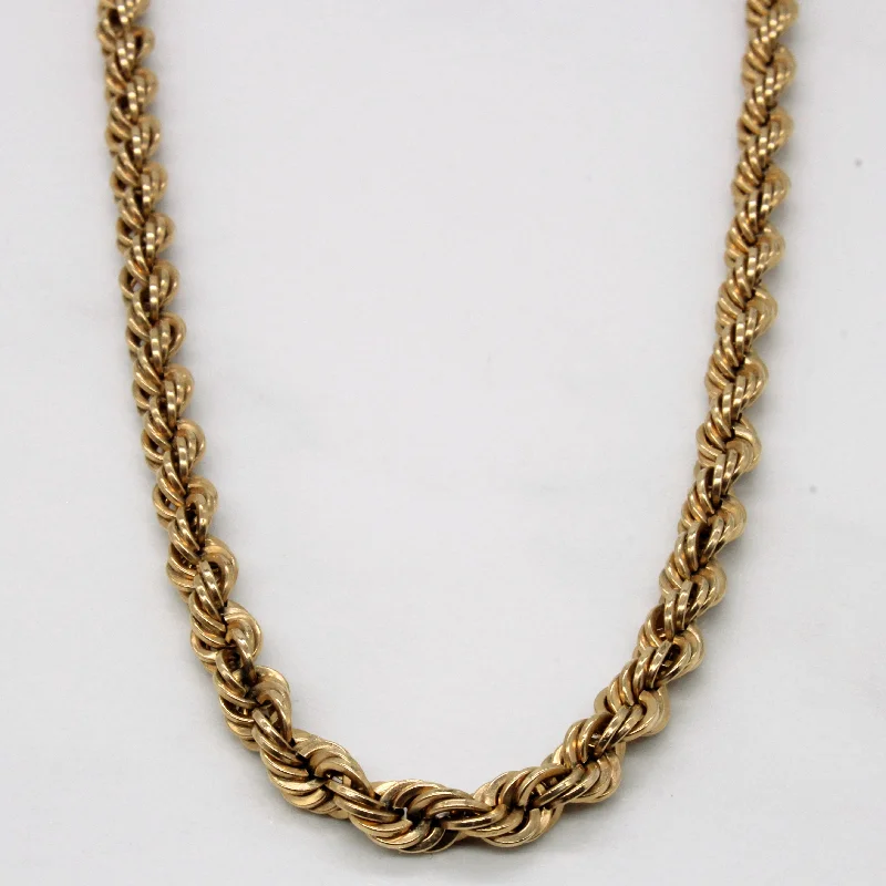 Vintage Italian 18k Yellow Gold Rope Chain | 26" |