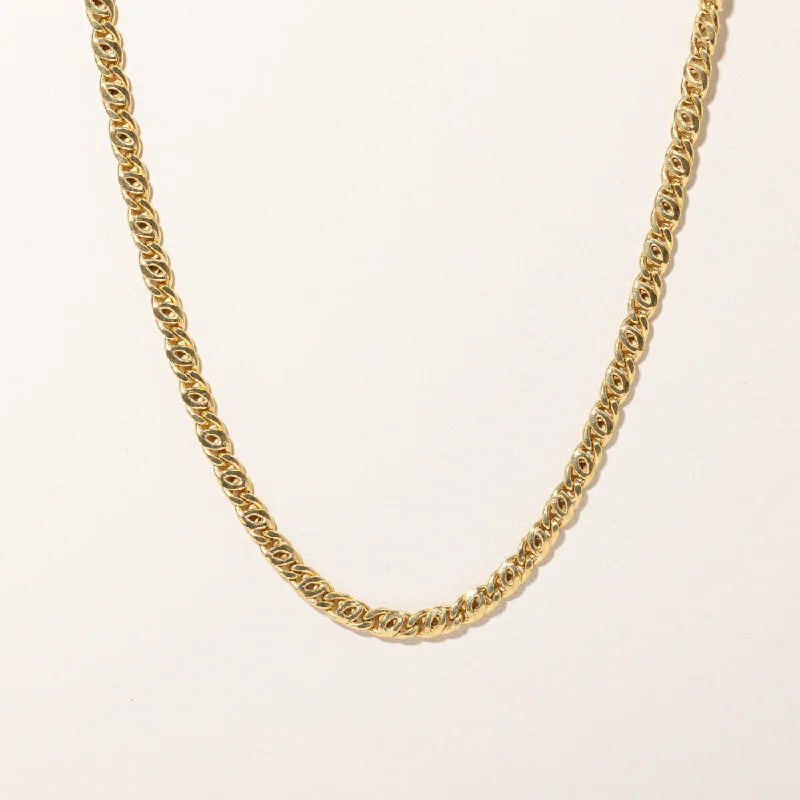 18k Yellow Gold Unique Curb Link Chain | 18" |