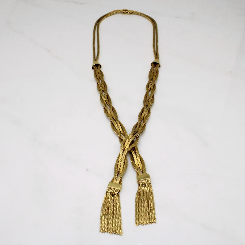 18k Yellow Gold Woven Necklace | 17" |