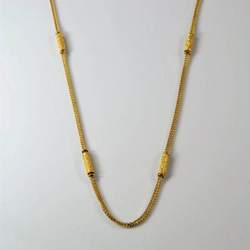 21k Yellow Gold Dot Dash Chain | 25" |