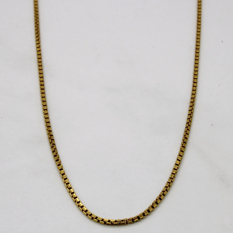 22k Yellow Gold Box Link Chain | 24" |