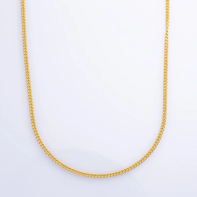 24k Yellow Gold Curb Chain | 18" |