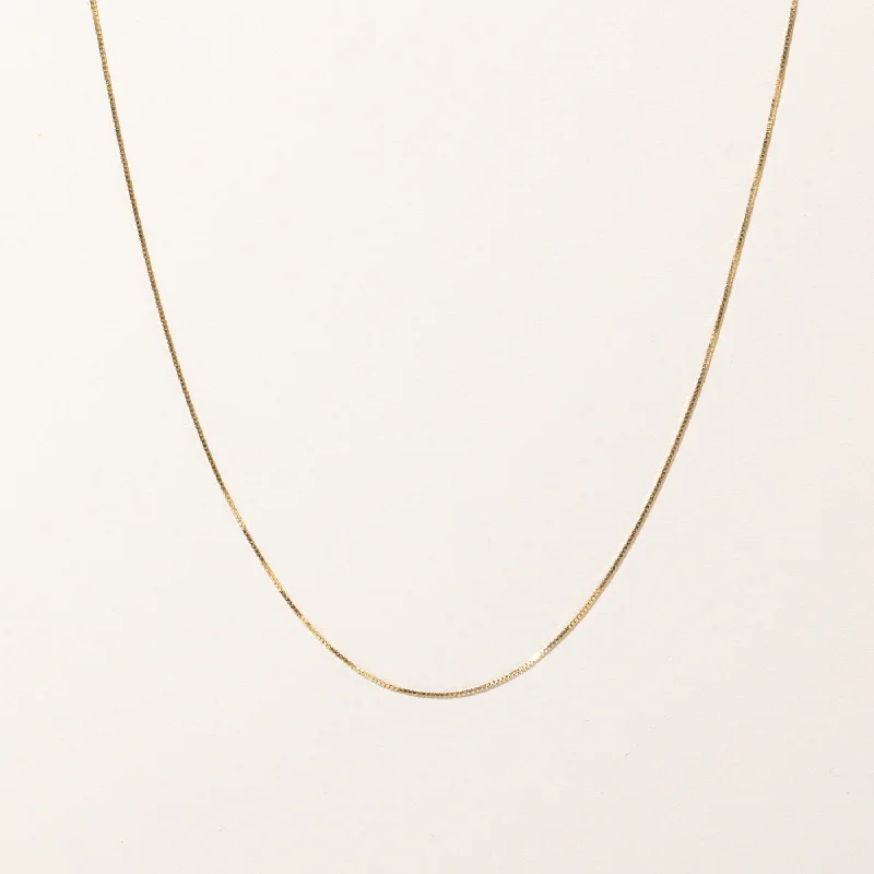 9k Yellow Gold Box Link Chain | 18" |