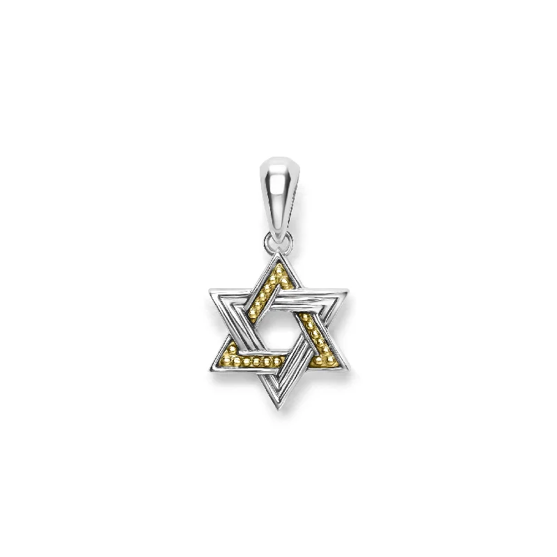 Anthem Small Two-Tone Star of David Amulet