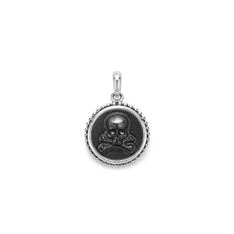 Anthem Small Onyx Skull Crossbone Amulet