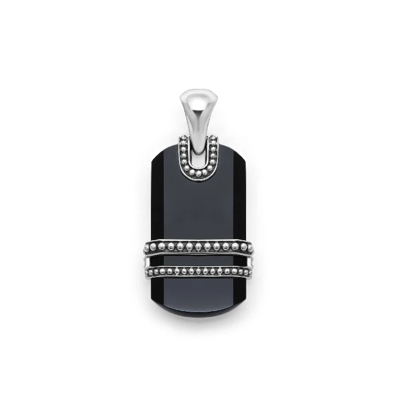 Anthem Black Agate Tag Amulet