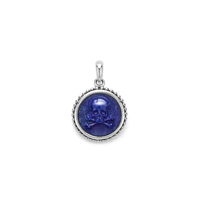 Anthem Small Lapis Skull Crossbone Amulet