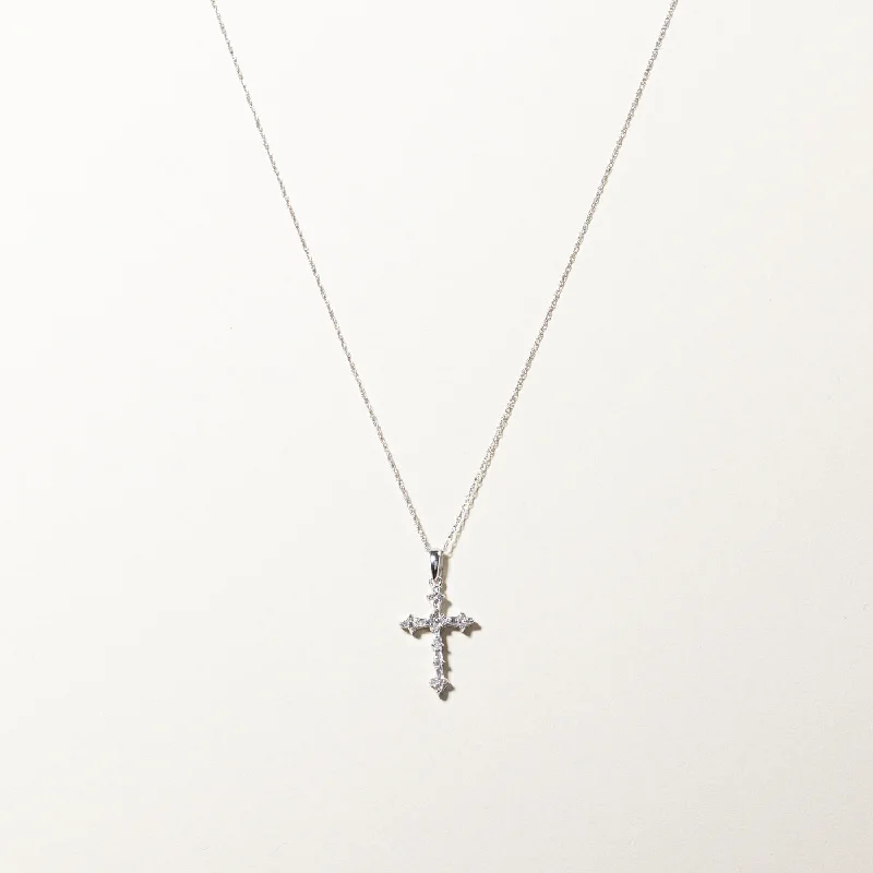 Diamond Cross Pendant Necklace | 0.12ctw | 18"|