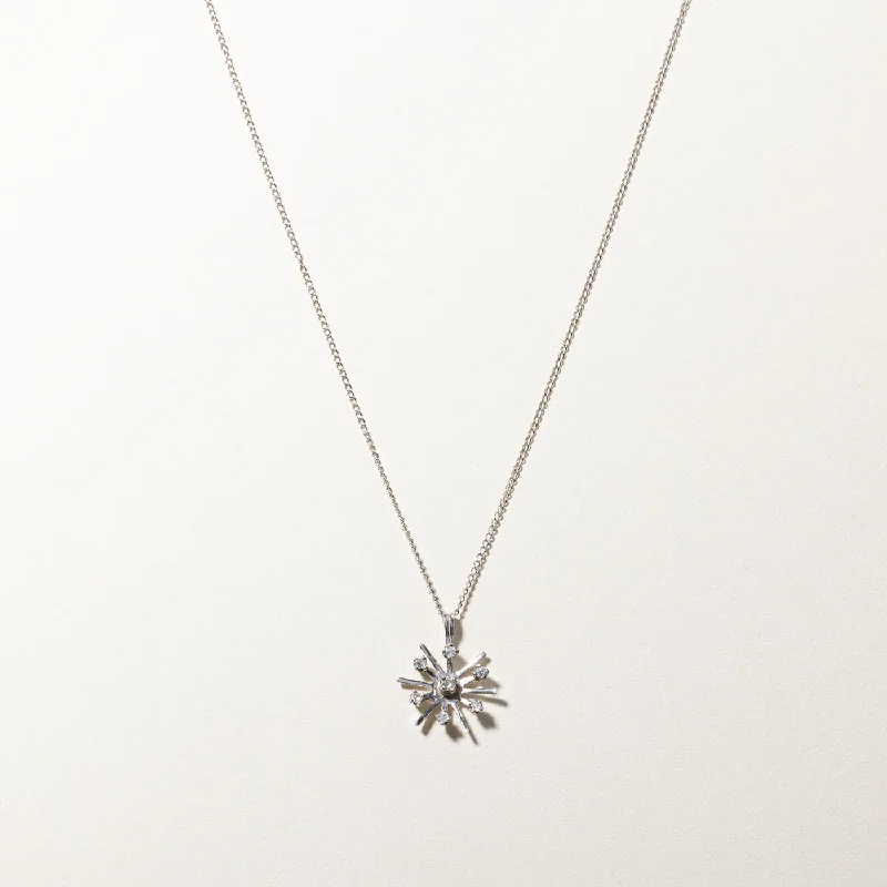 Diamond Snowflake Pendant Necklace | 0.15ctw | 18"|