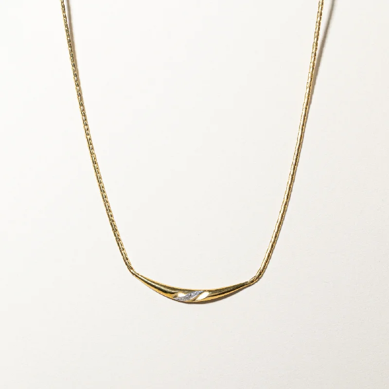 Diamond Textured Necklace | 0.03ctw | 17"|