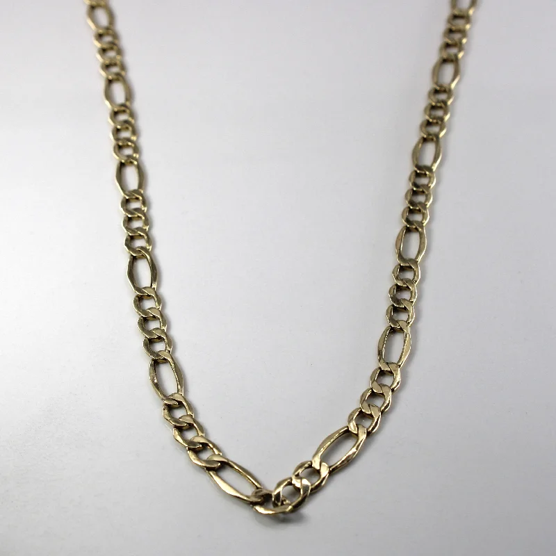 Figaro Link Yellow Gold Chain | 22"|