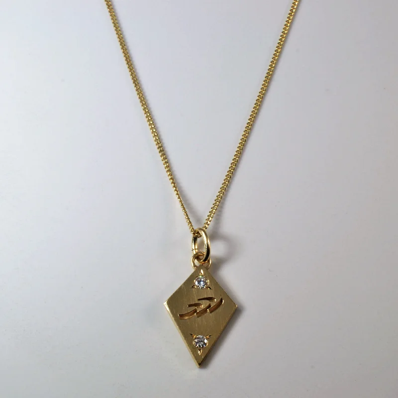 Flush Set Diamond Symbol Necklace | 0.18ctw | 16" |