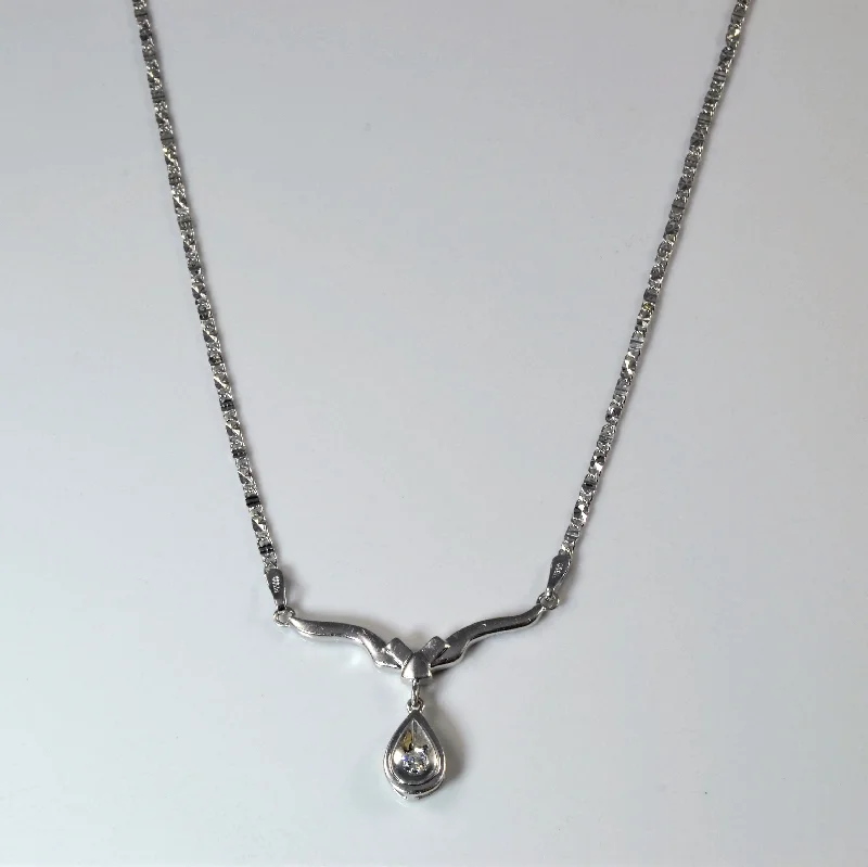 Flush Set Diamond Platinum Necklace | 0.08ct | 17" |