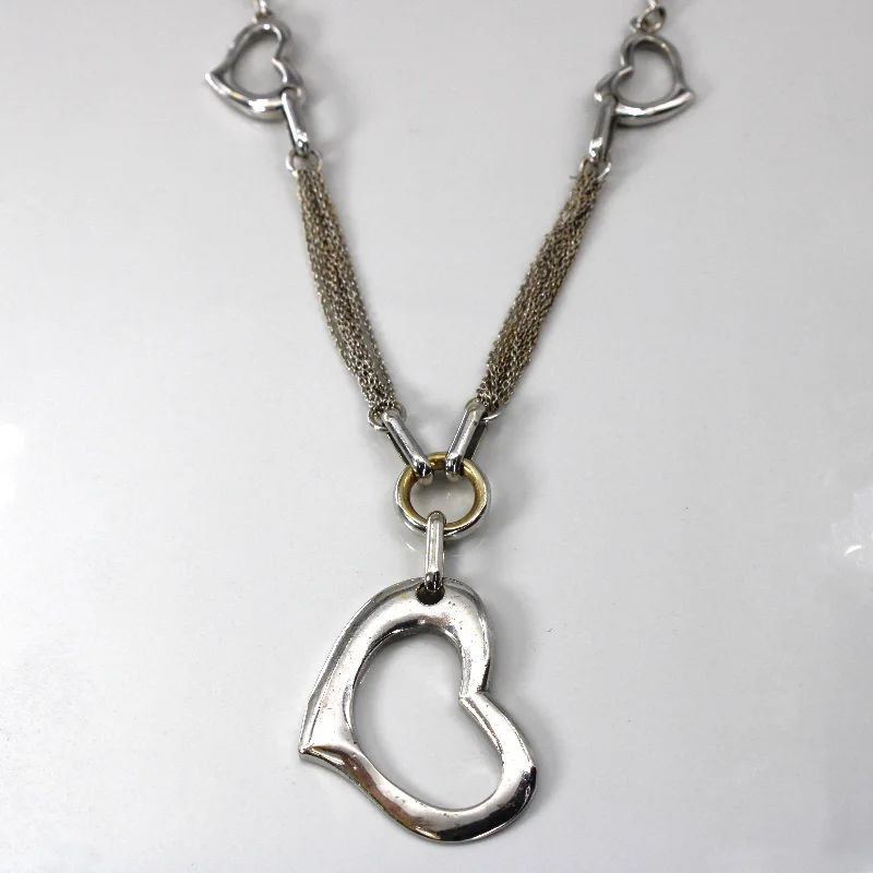 Heart Linked Cable Chain Necklace | 17"|