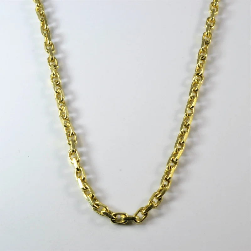 18k Yellow Gold Square Rolo Link Chain | 22" |