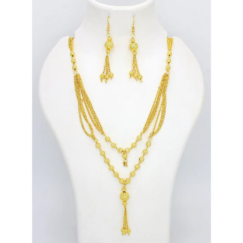 Mahavir Dye Gold Long Necklace Set