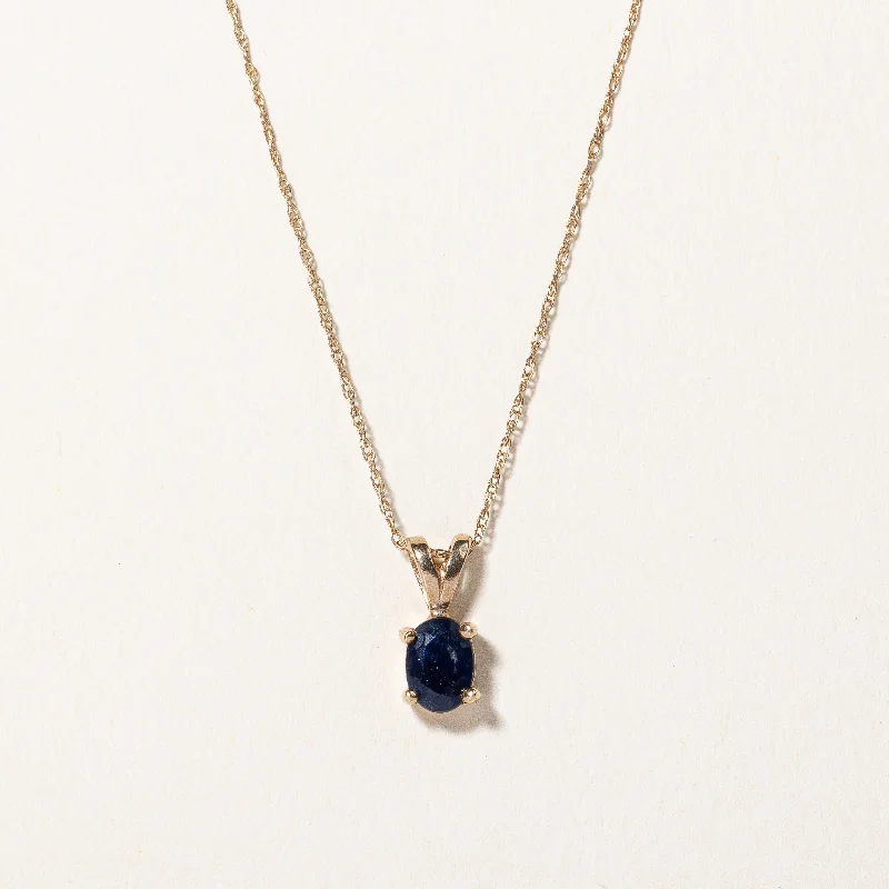 Oval Sapphire Pendant Necklace | 0.30ct | 18" |