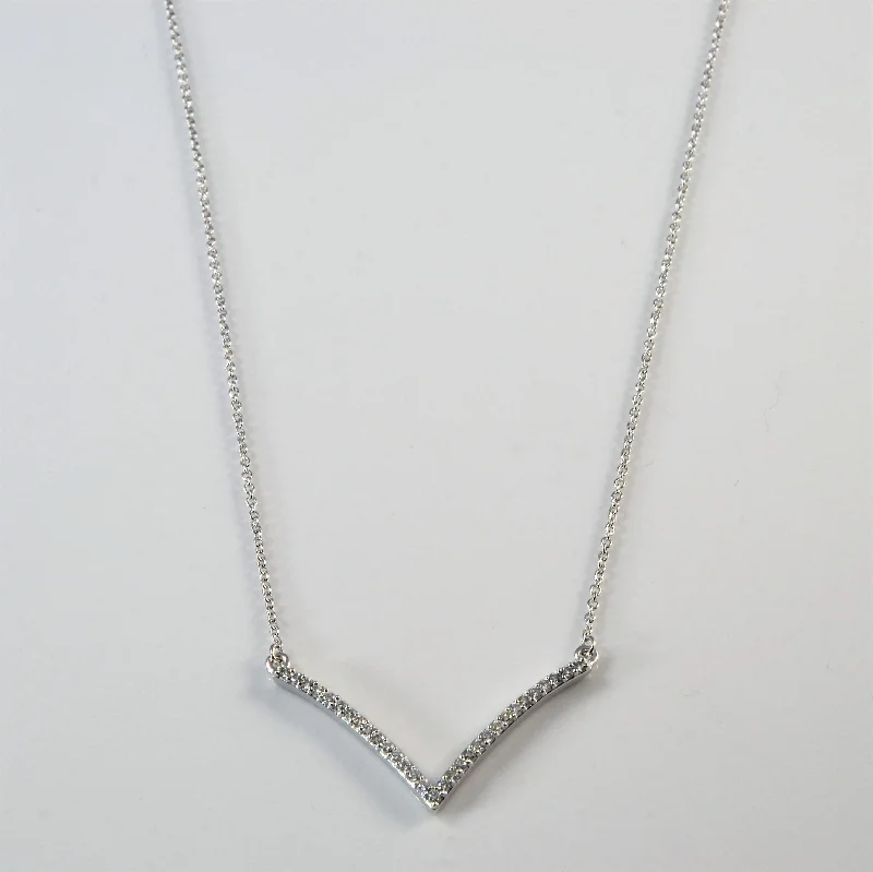 Pave Diamond Chevron Necklace | 0.10ctw | 18" |