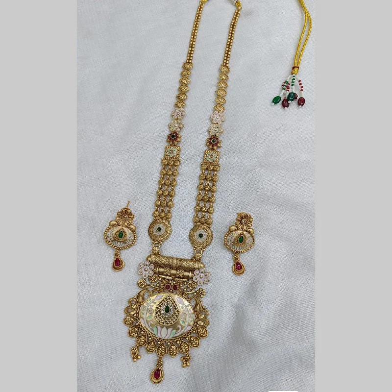 Rani Sati Jewels Gold Plated Pota Long Necklace Set