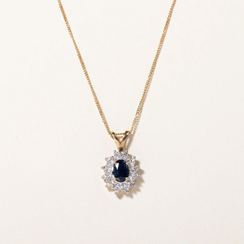 Sapphire & Diamond Pendant Necklace | 0.70ct, 0.01ctw | 18" |