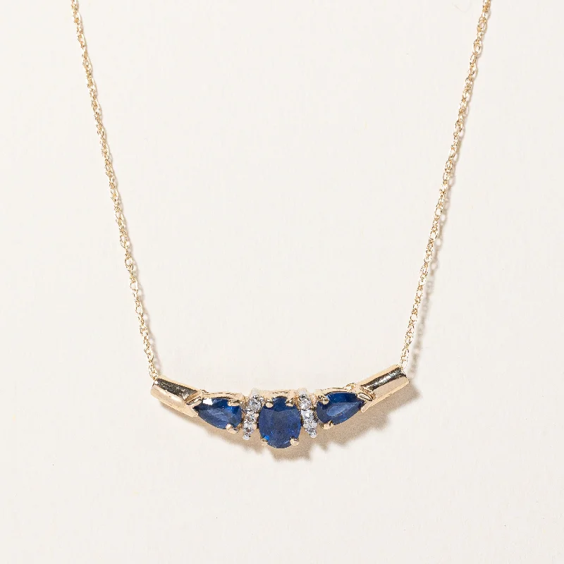 Sapphire & Diamond Pendant Necklace | 0.75ctw, 0.024ctw | 18" |