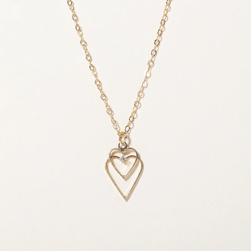 Sapphire Heart Pendant Necklace | 0.01ct | 18" |