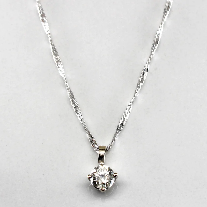 Solitaire Diamond Pendant Necklace | 0.29ct | 17"|