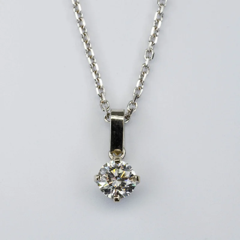 Solitaire Diamond Pendant Necklace | 1.00ct VS2 G | 20"|