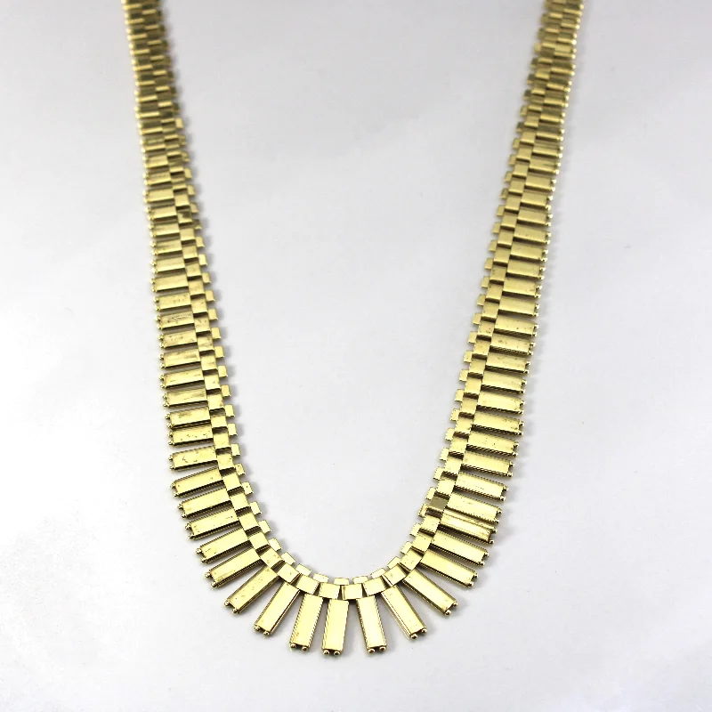 Textured Yellow Gold Necklace | 17"|