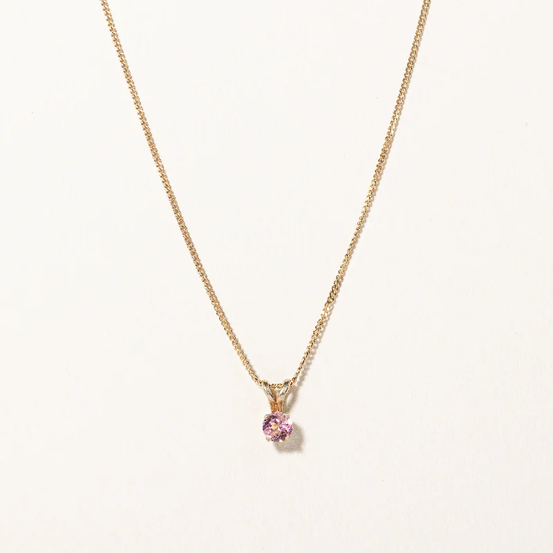 Pink Tourmaline Pendant Necklace | 0.08ct | 16" |