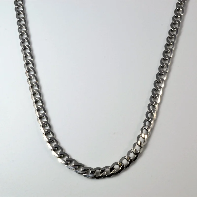 10k White Gold Curb Chain | 24" |