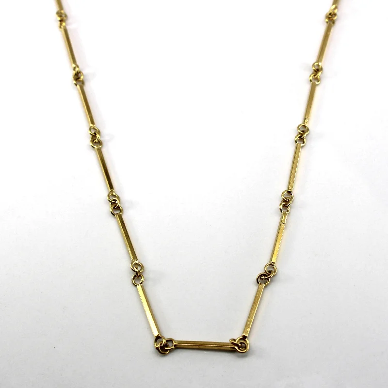 Yellow Gold Bar Link Chain | 20"|