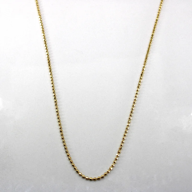 Yellow Gold Beaded Chain | 16"|