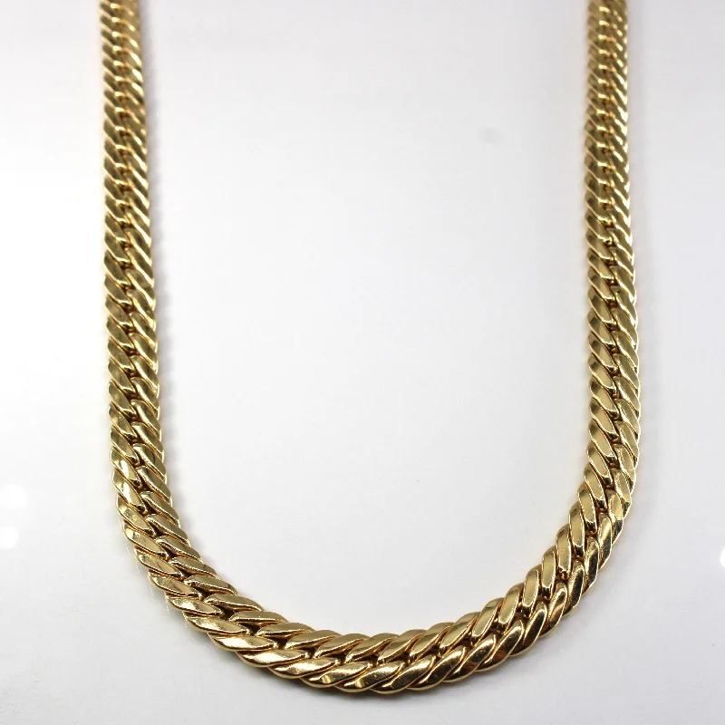 Yellow Gold Herringbone Chain | 17"|