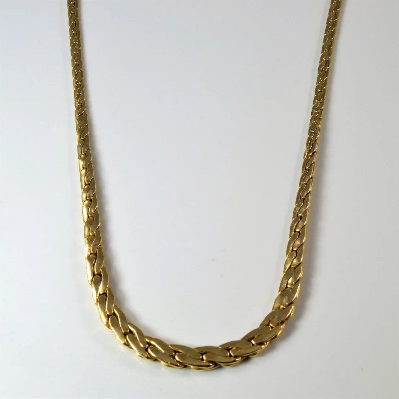 Yellow Gold Woven Chain Necklace | 17" |