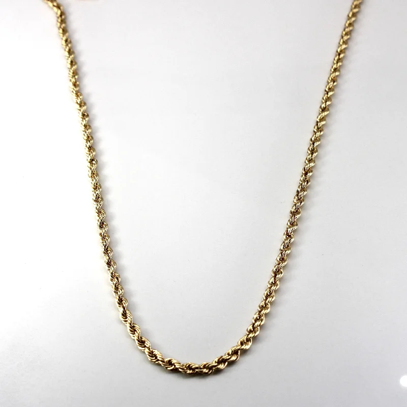 Yellow Gold Long Rope Chain | 30"|