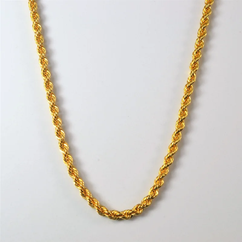 21k Yellow Gold Rope Chain | 16" |