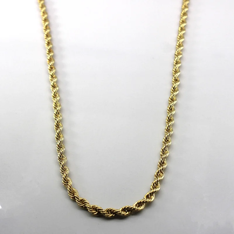 Yellow Gold Rope Chain | 24"|