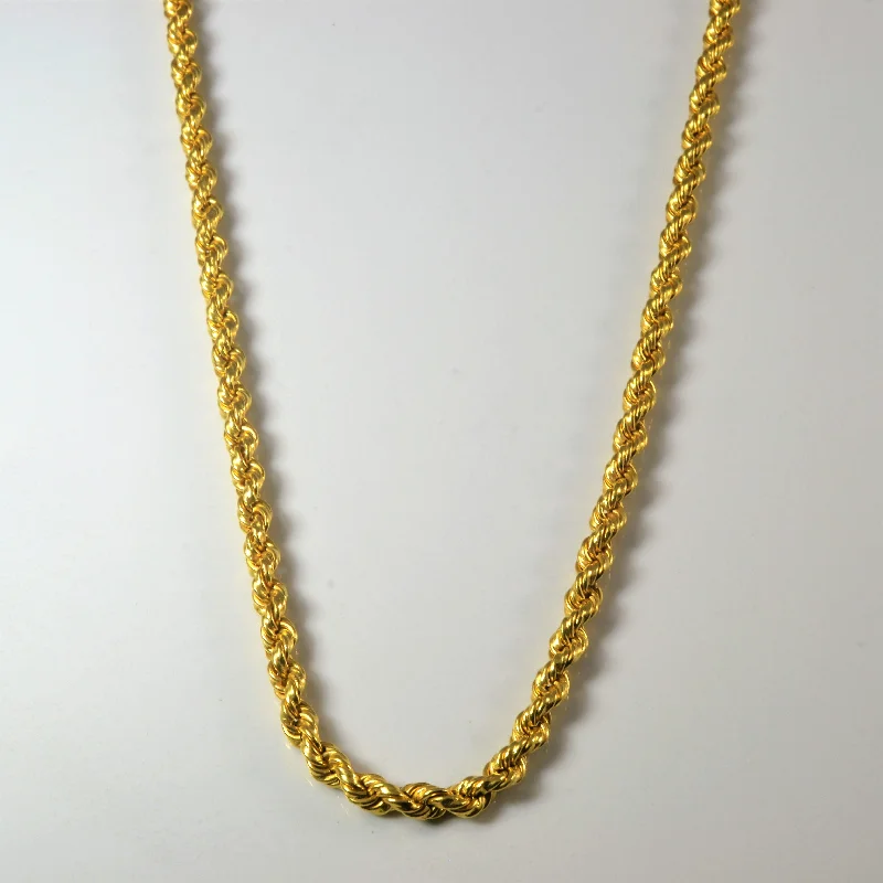 22k Yellow Gold Rope Chain | 18" |