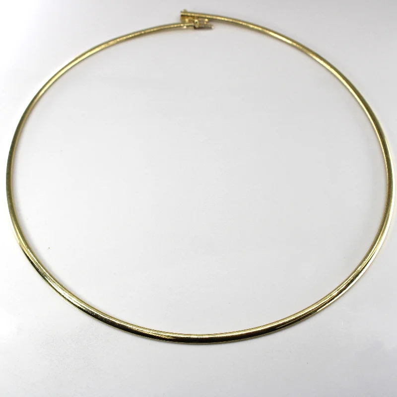 Yellow Gold Omega Necklace | 19"|