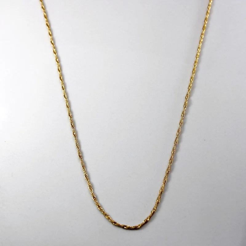 Yellow Gold Twisted Wheat Chain | 24"|